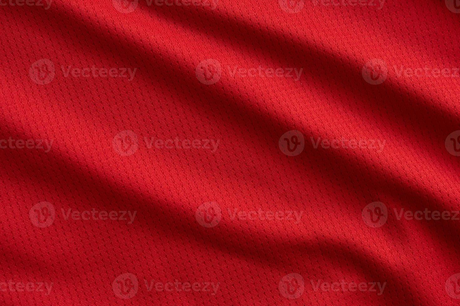sports clothing fabric football jersey texture top view red color photo