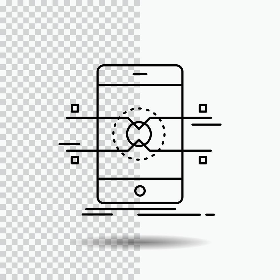 Api. interface. mobile. phone. smartphone Line Icon on Transparent Background. Black Icon Vector Illustration