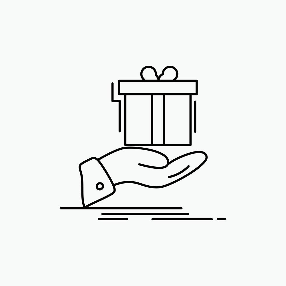 gift. surprise. solution. idea. birthday Line Icon. Vector isolated illustration