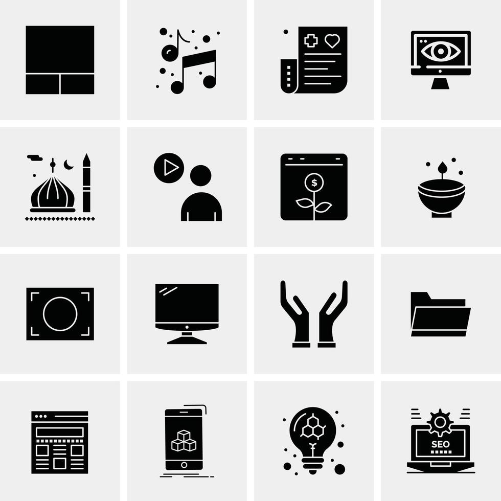 16 iconos universales de negocios vector ilustración de icono creativo para usar en proyectos relacionados con la web y dispositivos móviles