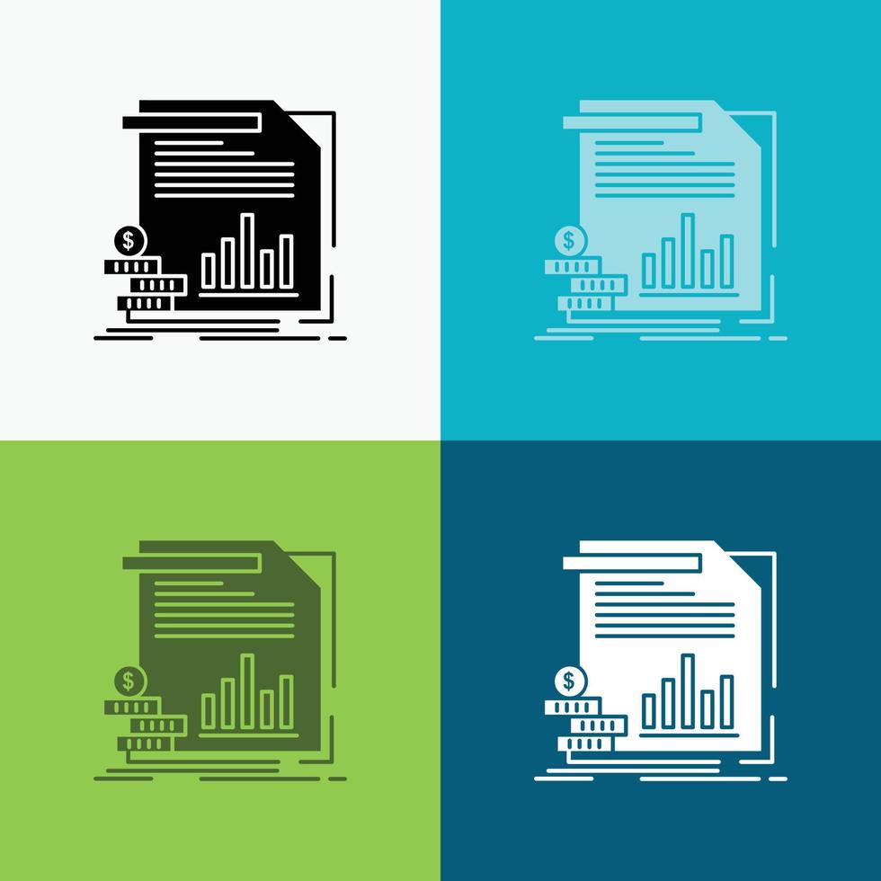 economy. finance. money. information. reports Icon Over Various Background. glyph style design. designed for web and app. Eps 10 vector illustration