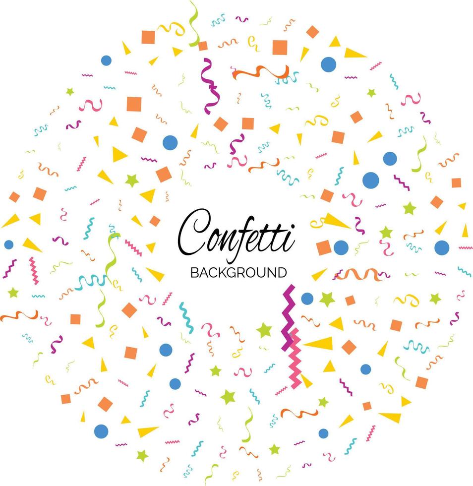 confetti concept design template holiday Happy Day. White Background Celebration Vector illustration.