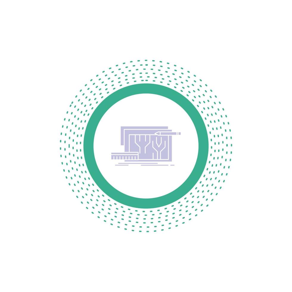Architecture. blueprint. circuit. design. engineering Glyph Icon. Vector isolated illustration