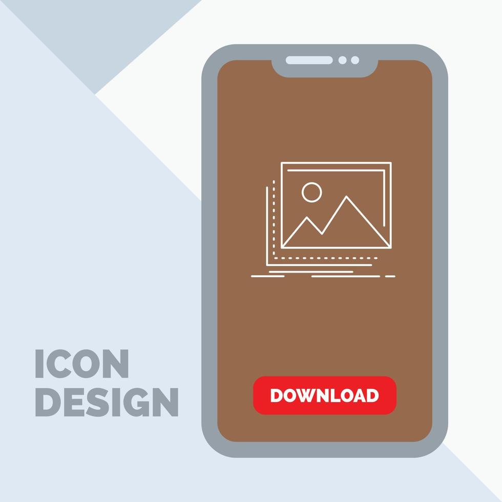 gallery. image. landscape. nature. photo Line Icon in Mobile for Download Page vector