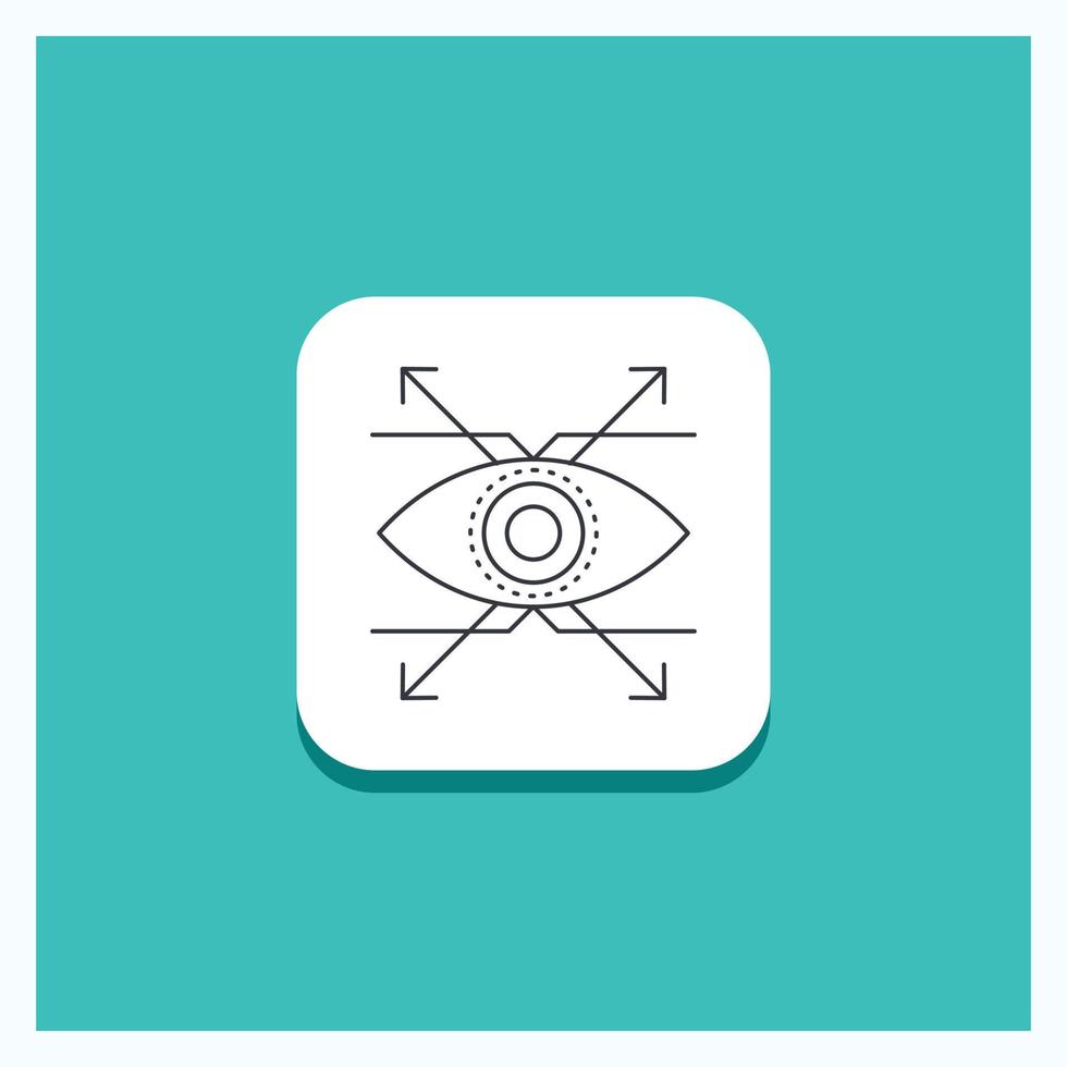 Round Button for Business. eye. look. vision Line icon Turquoise Background vector