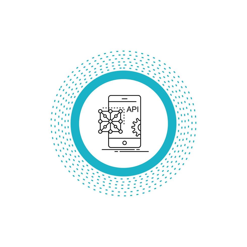 Api. Application. coding. Development. Mobile Line Icon. Vector ...