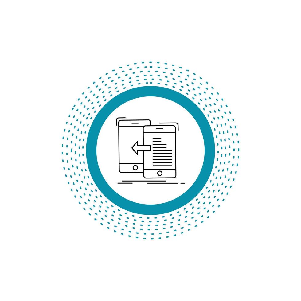 data. transfer. mobile. management. Move Line Icon. Vector isolated illustration