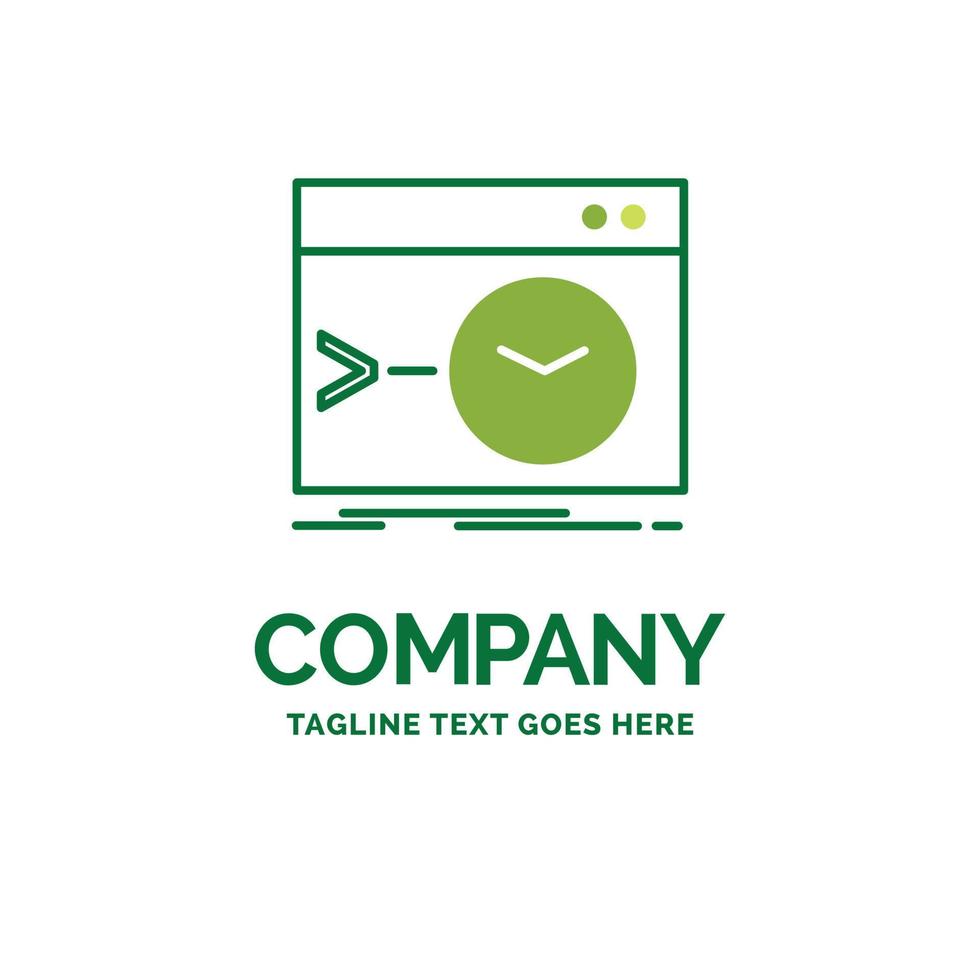 Admin. command. root. software. terminal Flat Business Logo template. Creative Green Brand Name Design. vector