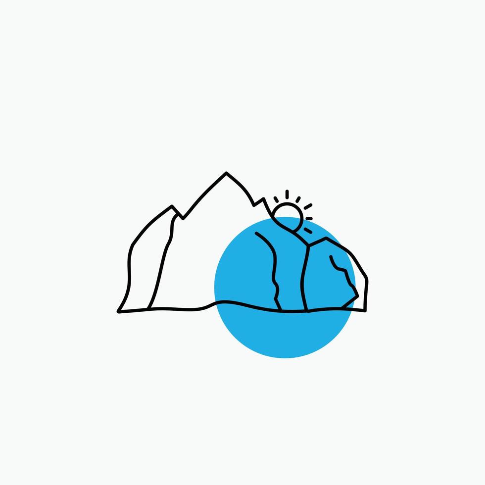 hill. landscape. nature. mountain. scene Line Icon vector