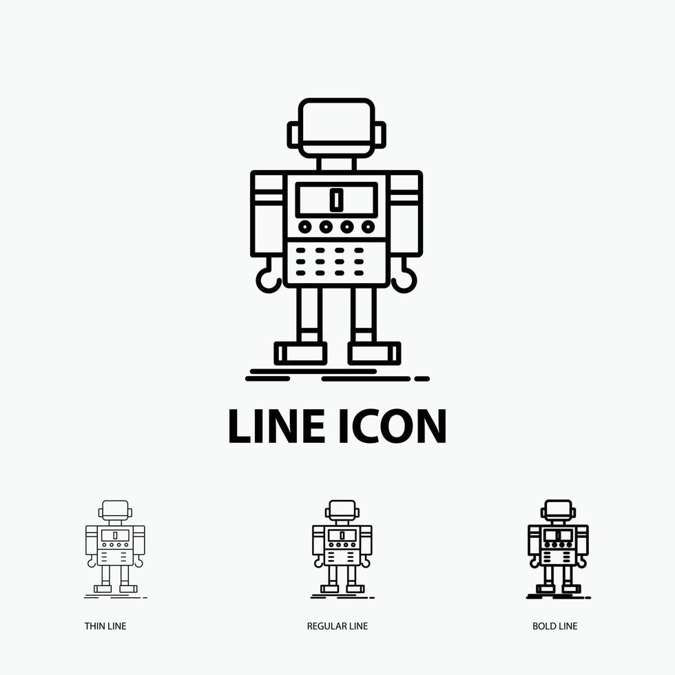 autonomous. machine. robot. robotic. technology Icon in Thin. Regular and Bold Line Style. Vector illustration