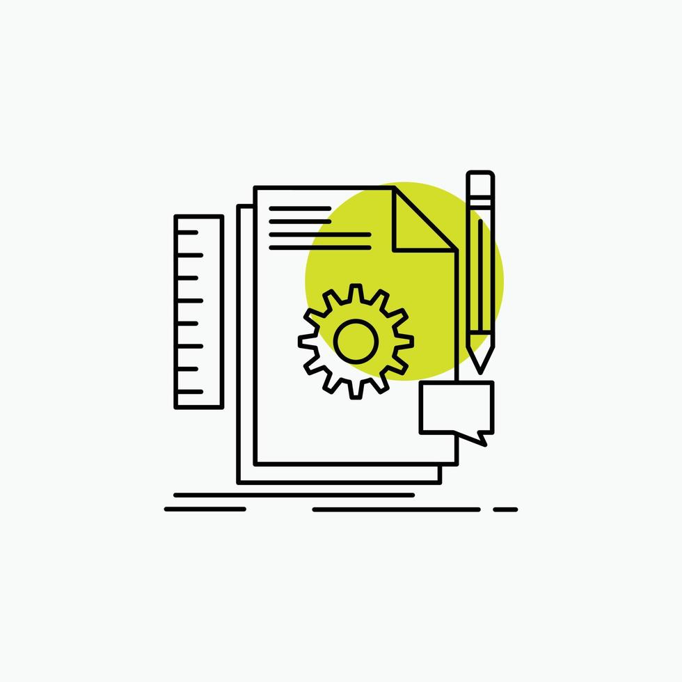 Creative. design. develop. feedback. support Line Icon vector