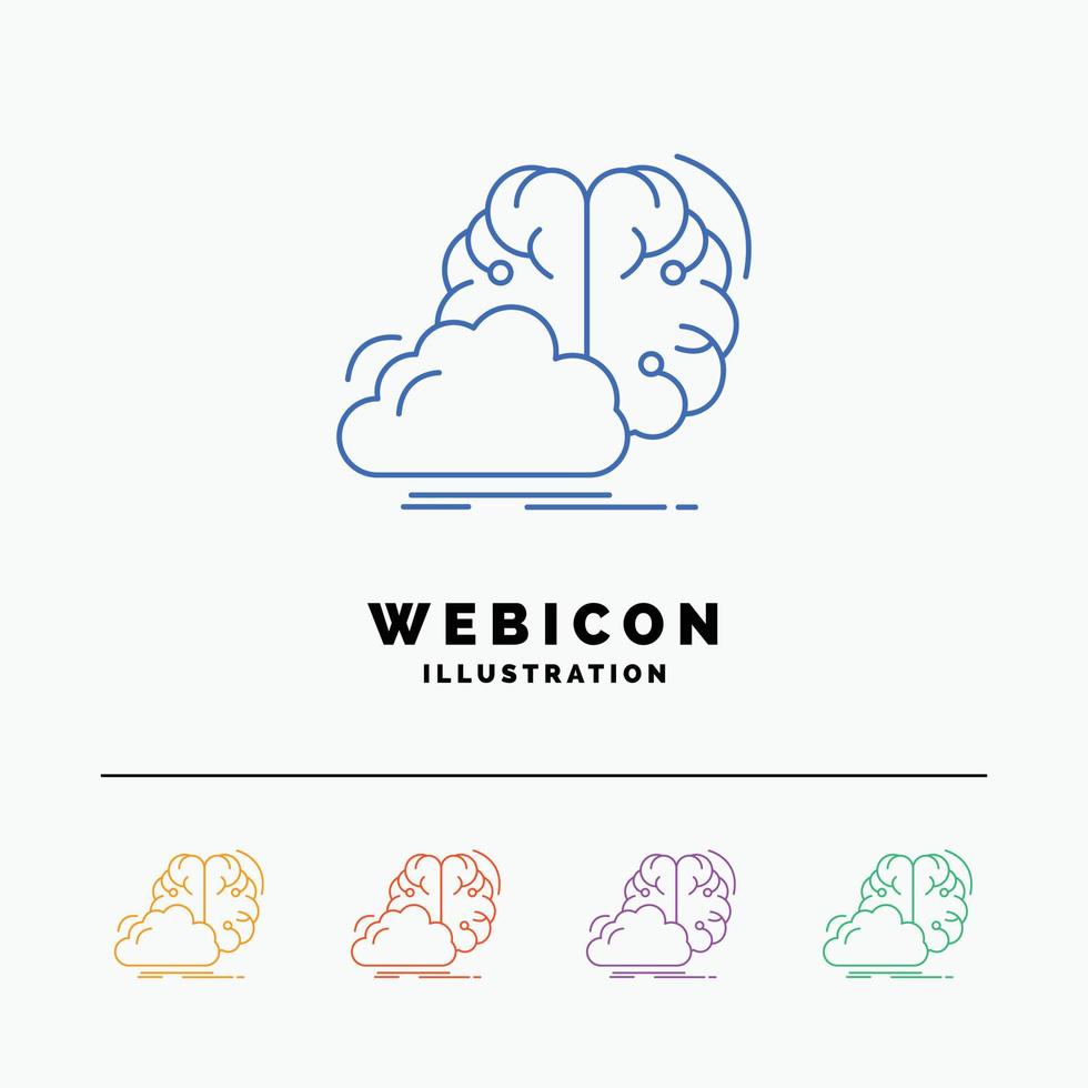 brainstorming. creative. idea. innovation. inspiration 5 Color Line Web Icon Template isolated on white. Vector illustration