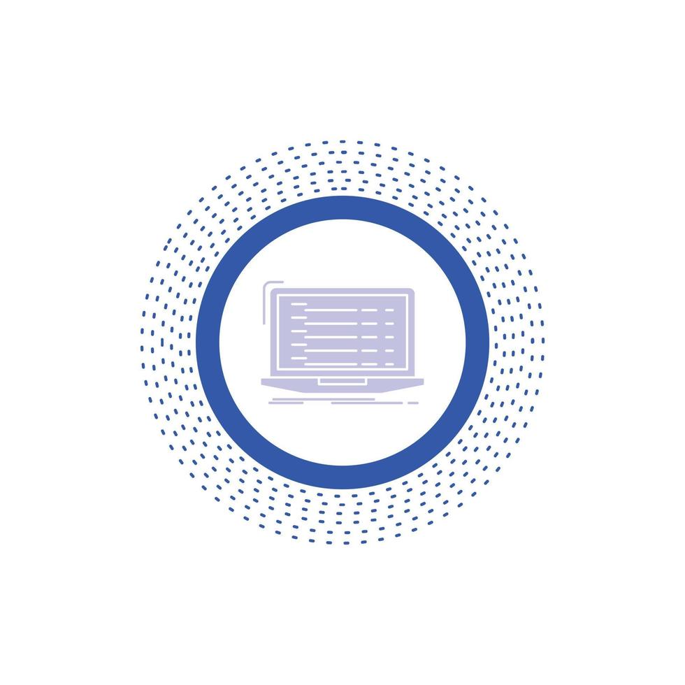 Api. app. coding. developer. laptop Glyph Icon. Vector isolated illustration