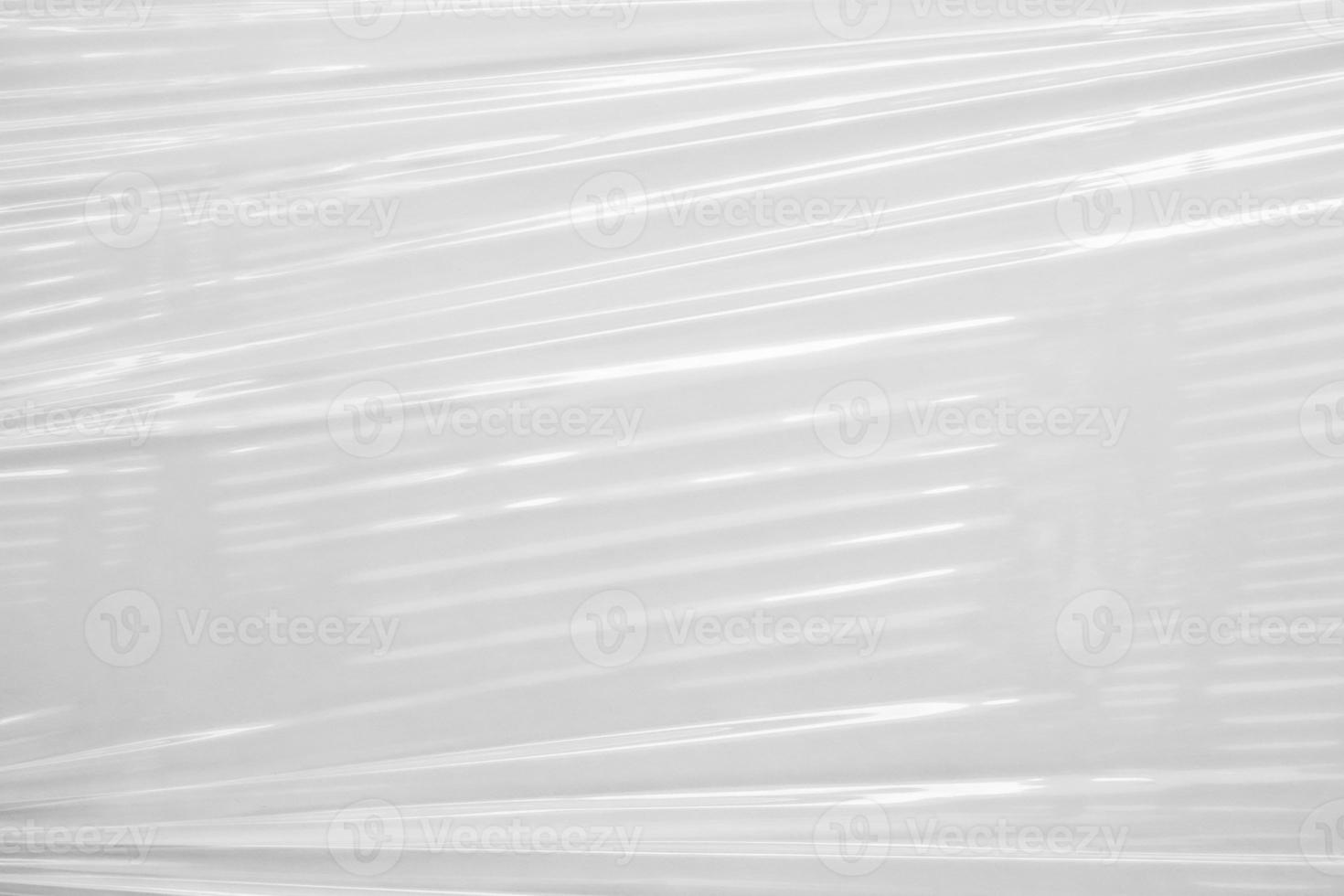 White transparent plastic film wrap texture background photo