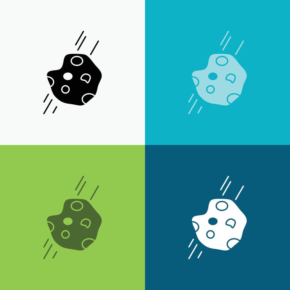 Asteroid. astronomy. meteor. space. comet Icon Over Various Background. glyph style design. designed for web and app. Eps 10 vector illustration