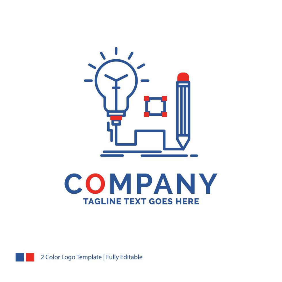 Company Name Logo Design For Idea. insight. key. lamp. lightbulb. Blue and red Brand Name Design with place for Tagline. Abstract Creative Logo template for Small and Large Business. vector