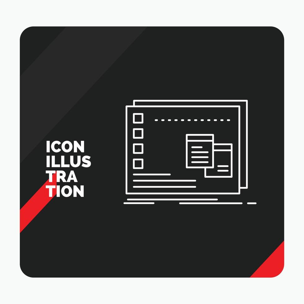 Red and Black Creative presentation Background for Window. Mac. operational. os. program Line Icon vector