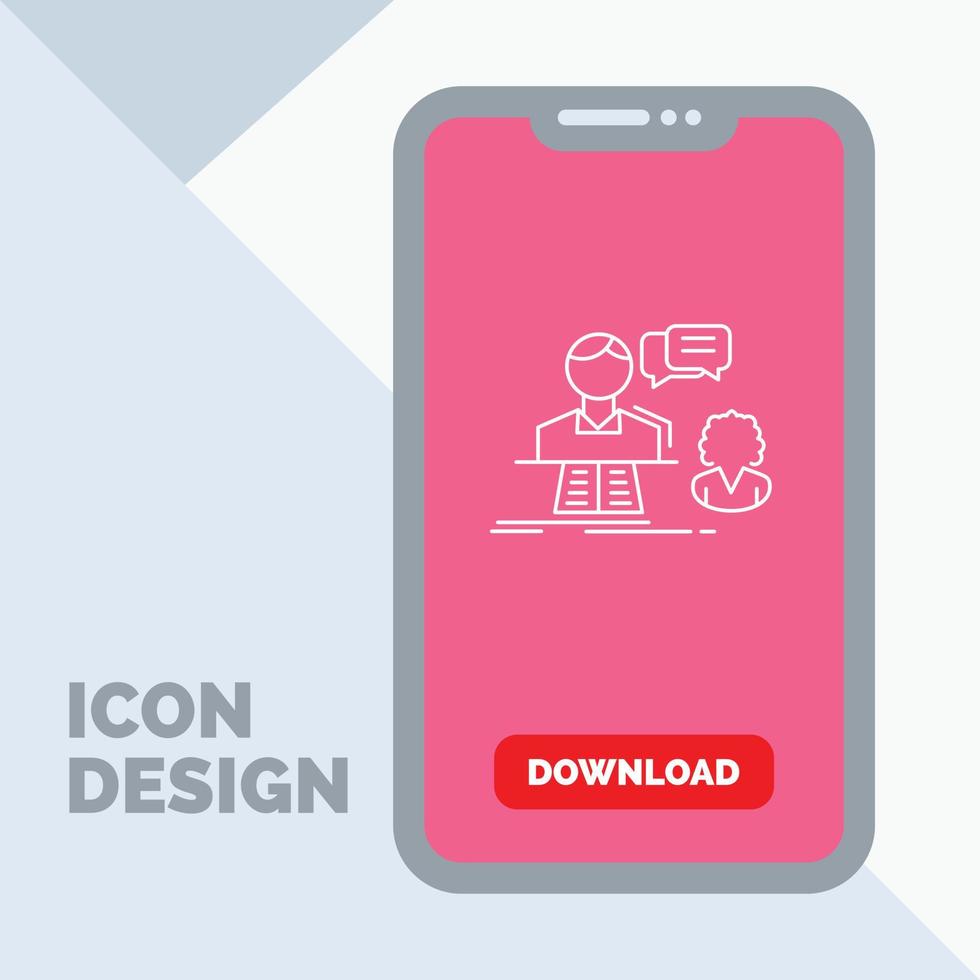 consultation. chat. answer. contact. support Line Icon in Mobile for Download Page vector