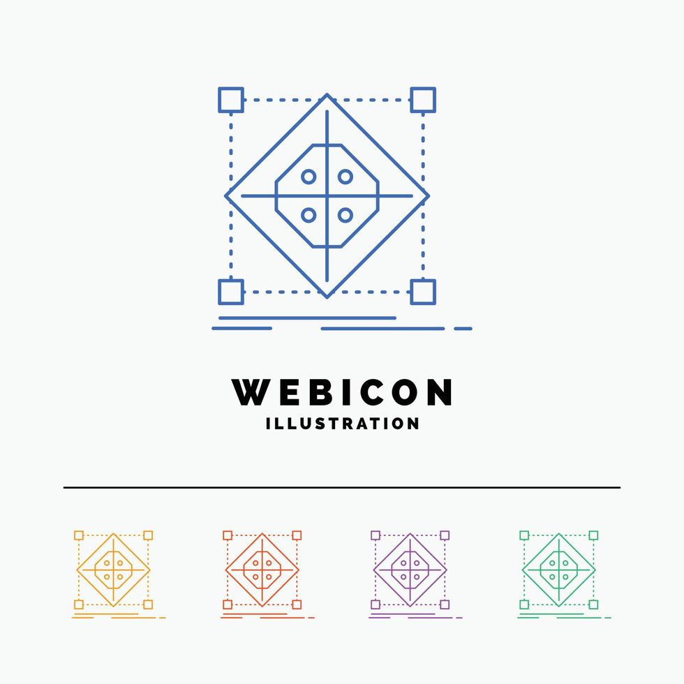 Architecture. cluster. grid. model. preparation 5 Color Line Web Icon Template isolated on white. Vector illustration