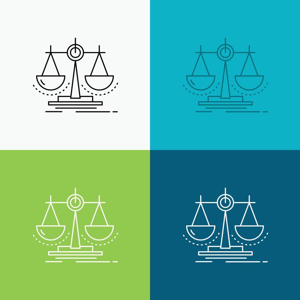 Balance. decision. justice. law. scale Icon Over Various Background. Line style design. designed for web and app. Eps 10 vector illustration