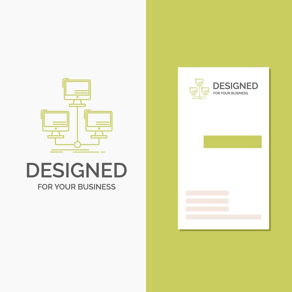 Business Logo for database. distributed. connection. network. computer. Vertical Green Business .Visiting Card template. Creative background vector illustration