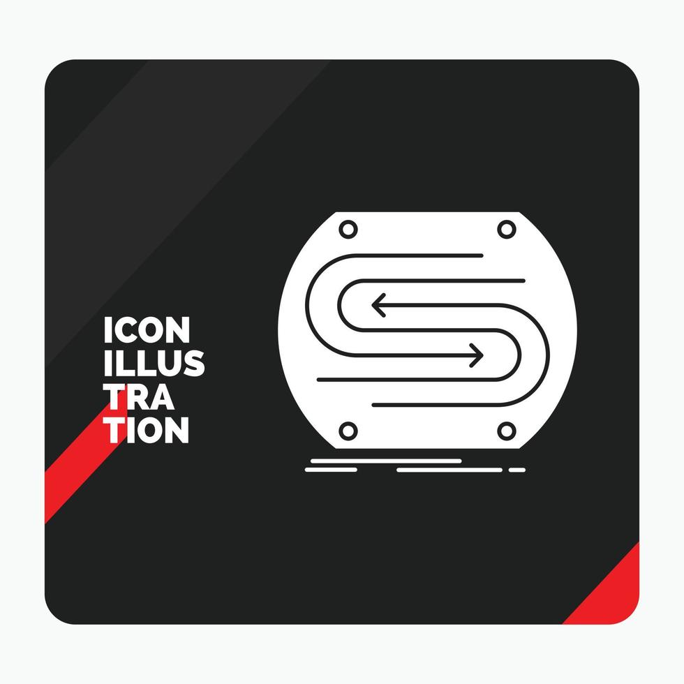 Red and Black Creative presentation Background for business arrow. concept. convergence. match. pitch Glyph Icon vector