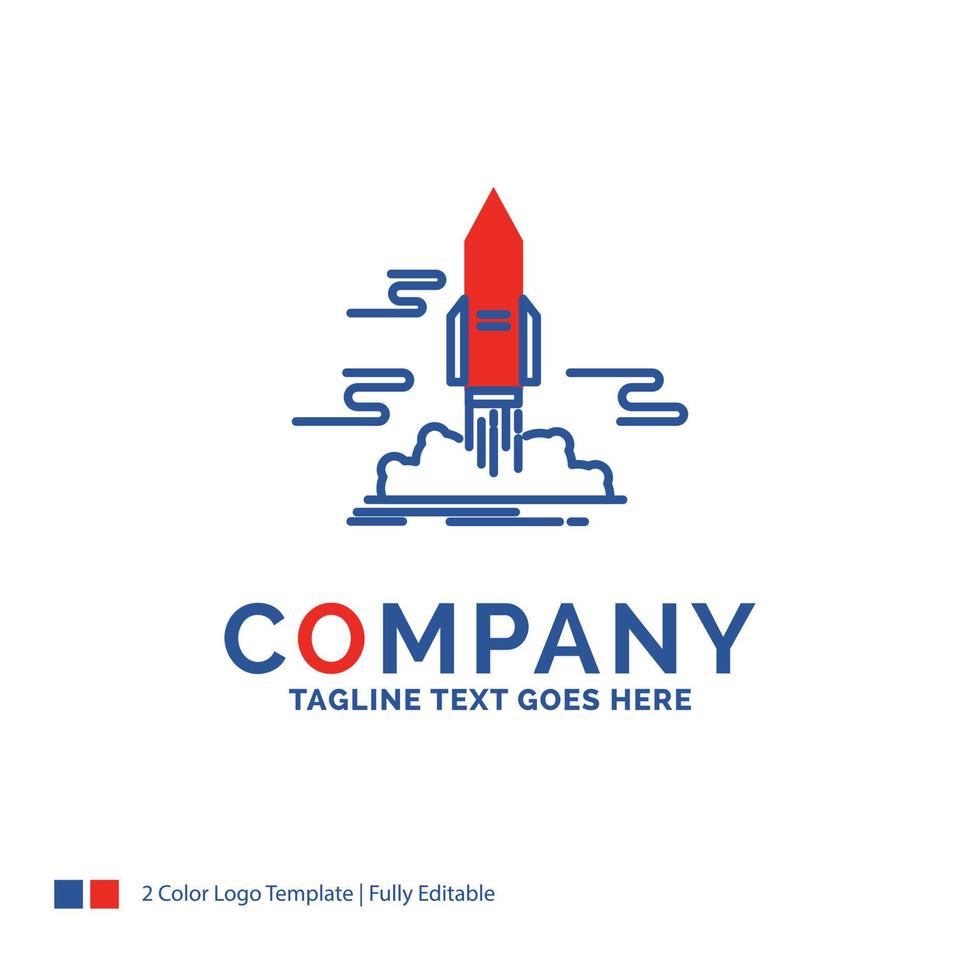 Company Name Logo Design For launch. Publish. App. shuttle. space. Blue and red Brand Name Design with place for Tagline. Abstract Creative Logo template for Small and Large Business. vector