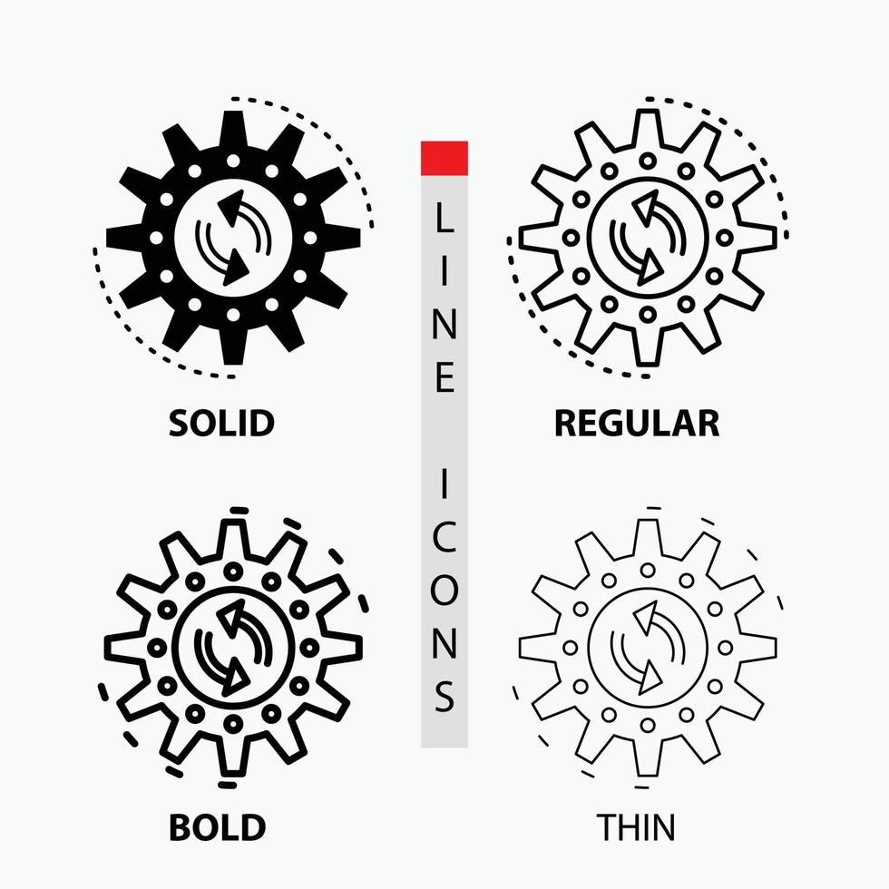 management. process. production. task. work Icon in Thin. Regular. Bold Line and Glyph Style. Vector illustration
