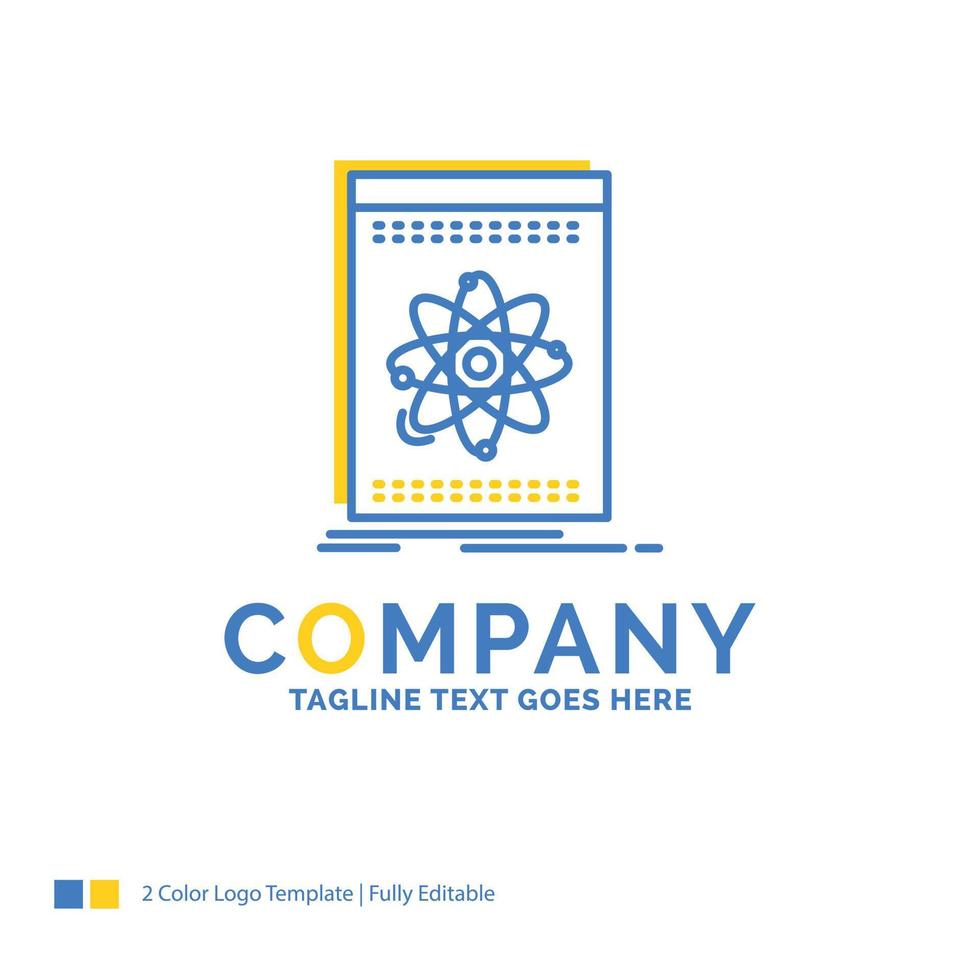 Api. application. developer. platform. science Blue Yellow Business Logo template. Creative Design Template Place for Tagline. vector