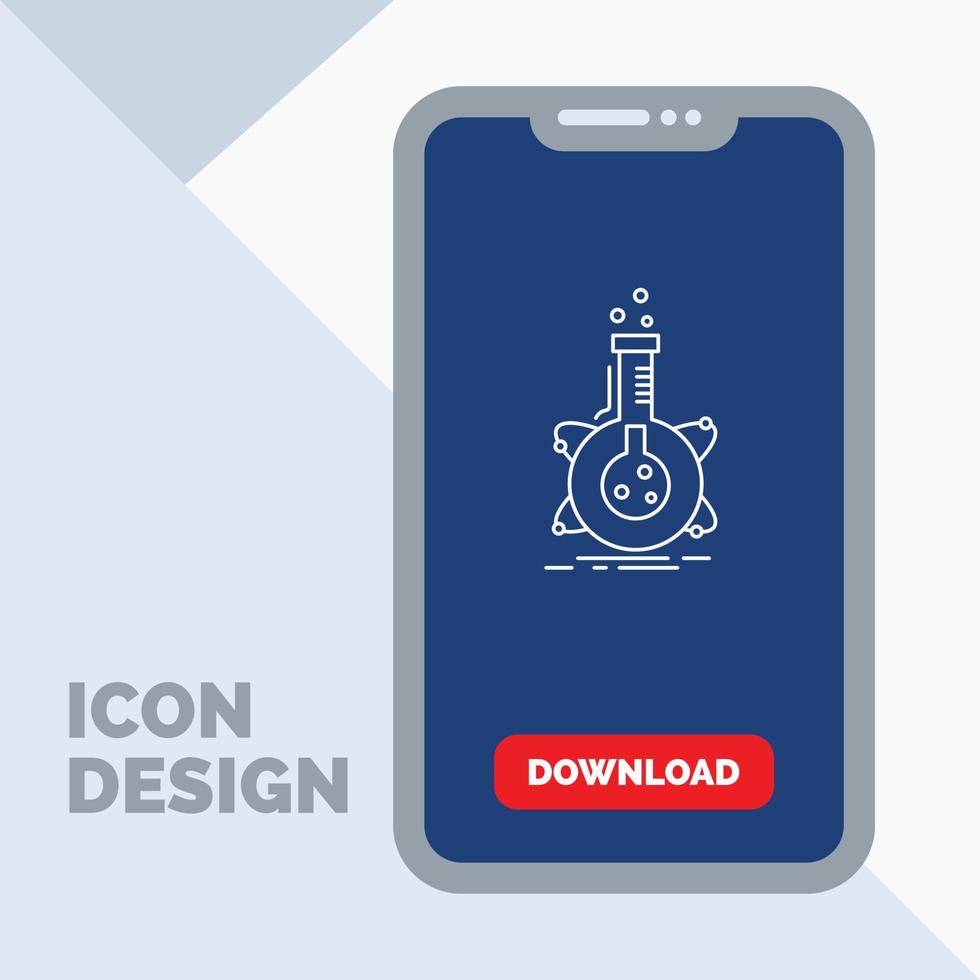 research. laboratory. flask. tube. development Line Icon in Mobile for Download Page vector
