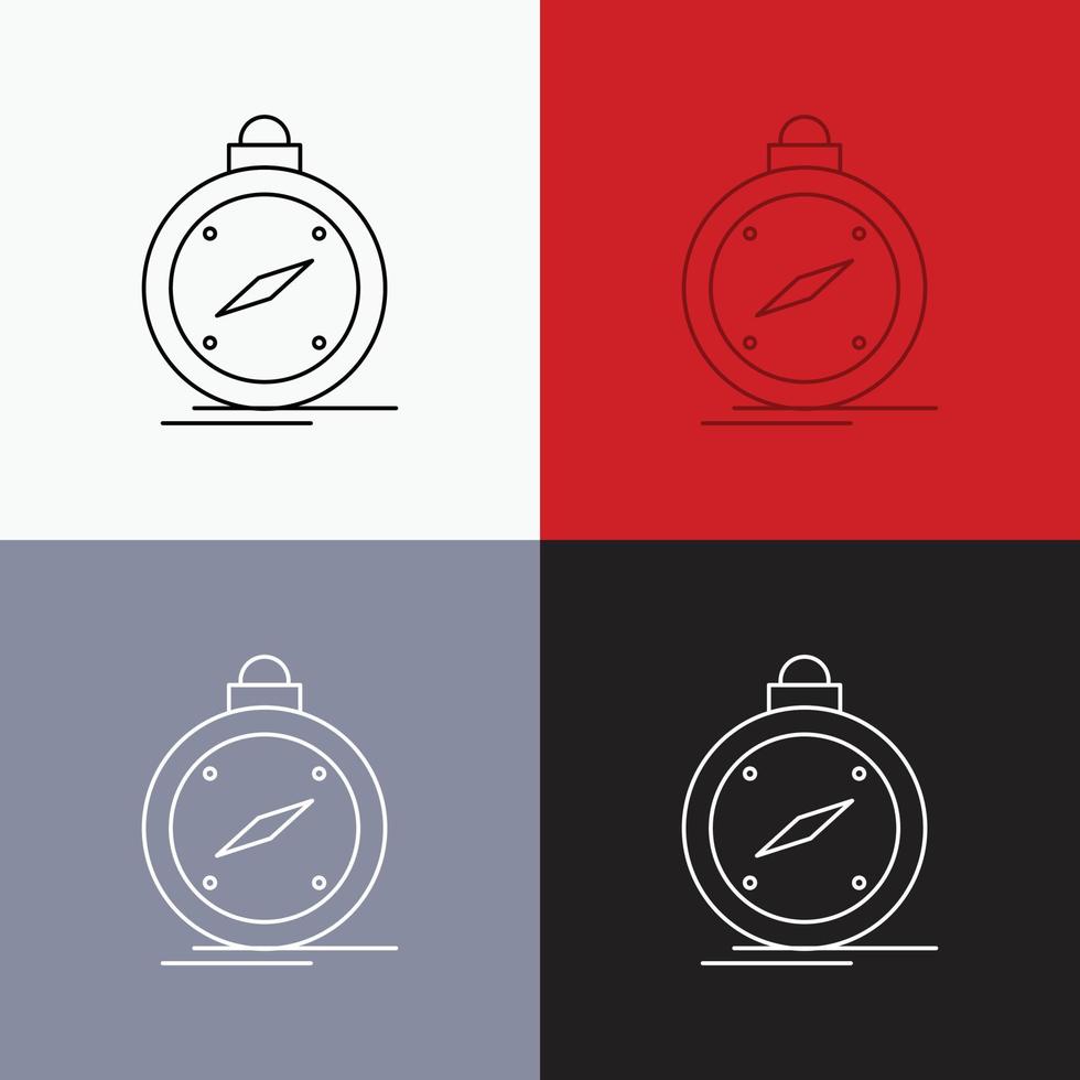 compass. direction. navigation. gps. location Icon Over Various Background. Line style design. designed for web and app. Eps 10 vector illustration