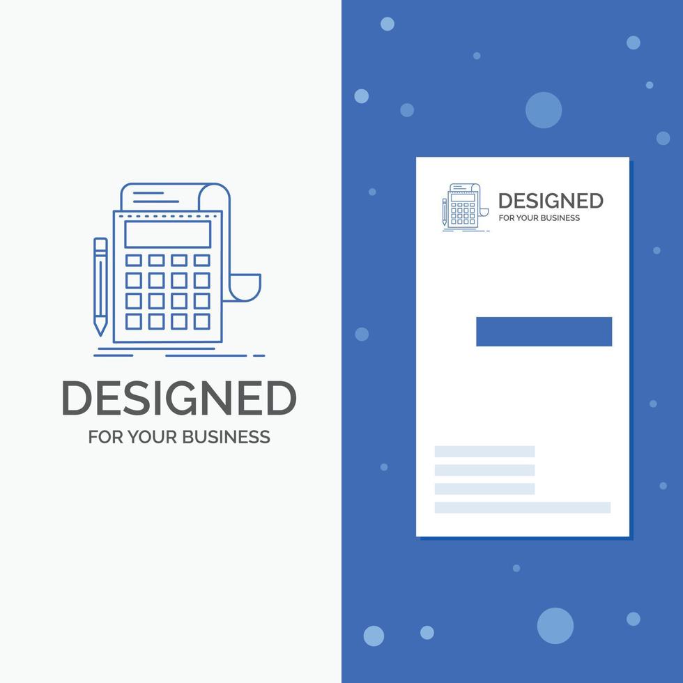 Business Logo for Accounting. audit. banking. calculation. calculator. Vertical Blue Business .Visiting Card template vector