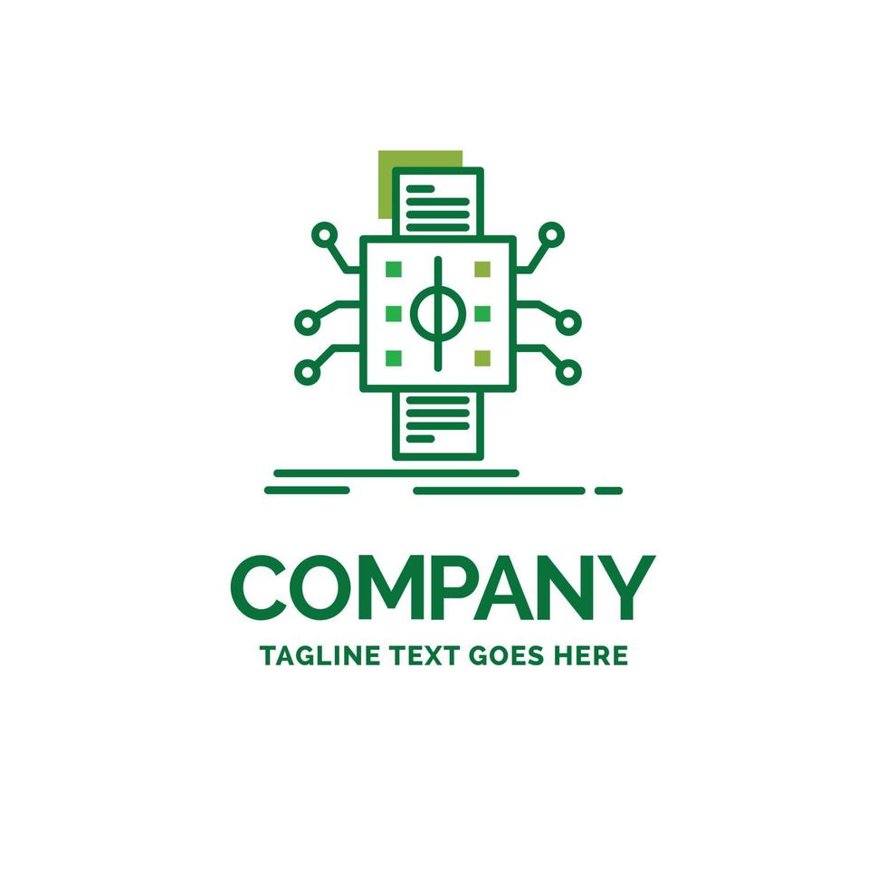 Analysis. data. datum. processing. reporting Flat Business Logo template. Creative Green Brand Name Design. vector