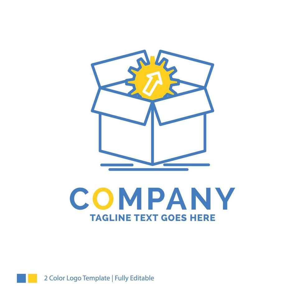 upload. performance. productivity. progress. work Blue Yellow Business Logo template. Creative Design Template Place for Tagline. vector