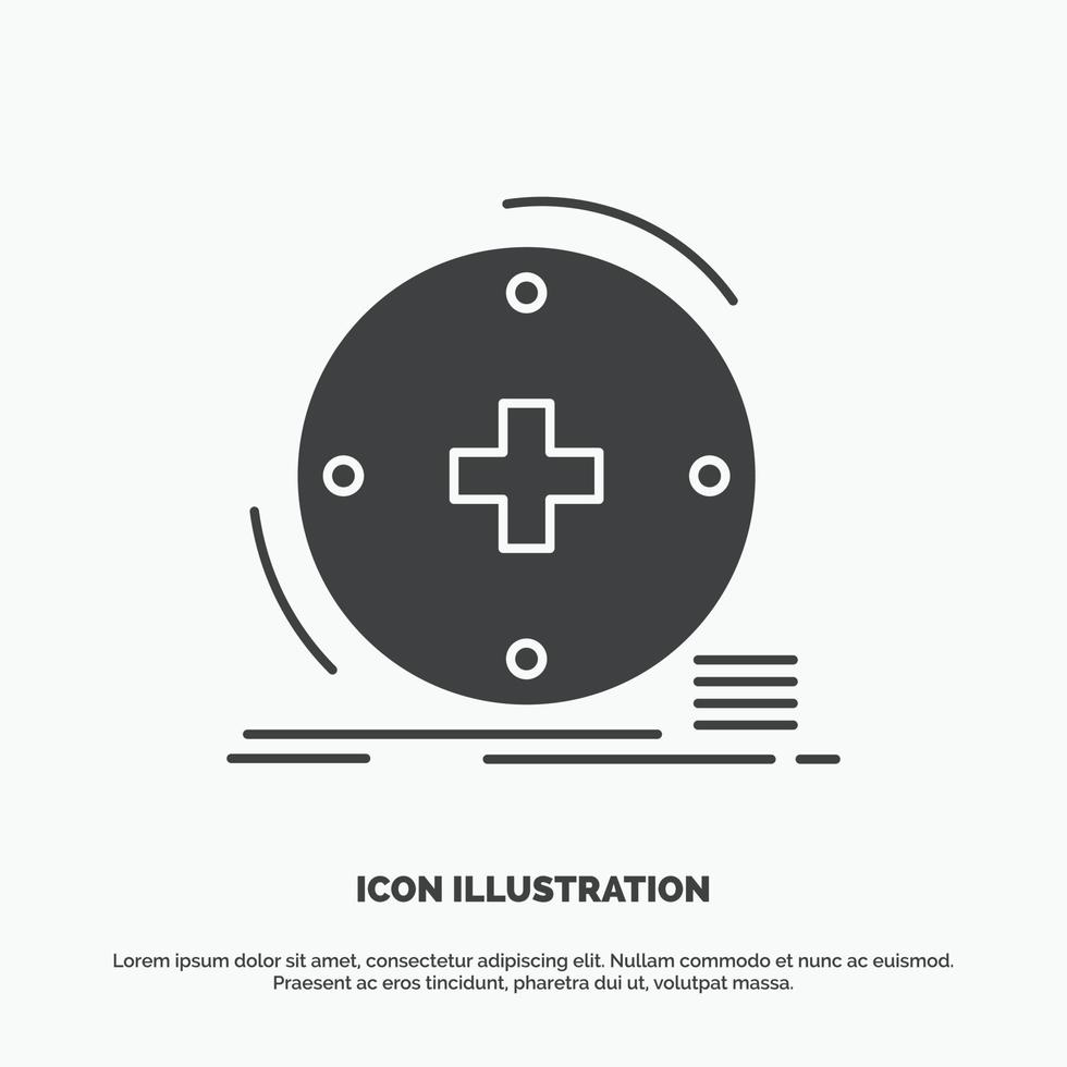 clínico. digital. salud. cuidado de la salud. icono de telemedicina. símbolo gris vectorial de glifo para ui y ux. sitio web o aplicación móvil vector