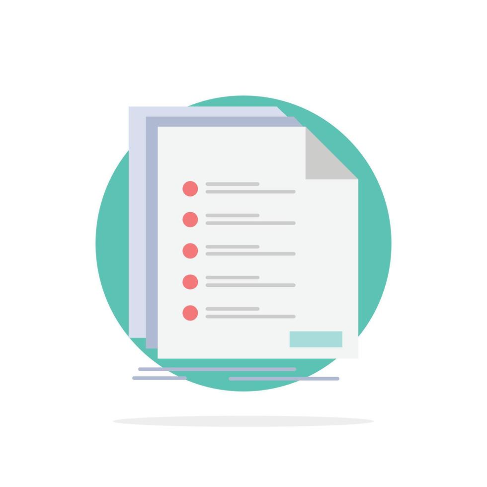 Check filing list listing registration Flat Color Icon Vector