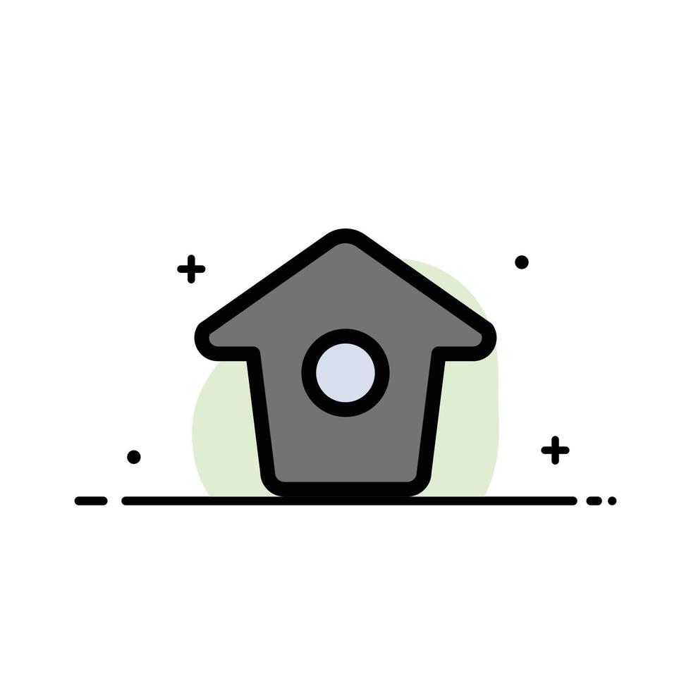 Birdhouse Tweet Twitter  Business Flat Line Filled Icon Vector Banner Template