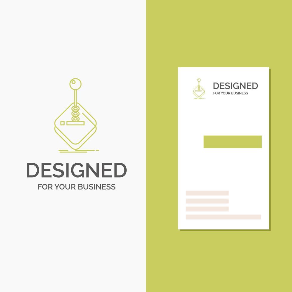 Business Logo for arcade. game. gaming. joystick. stick. Vertical Green Business .Visiting Card template. Creative background vector illustration
