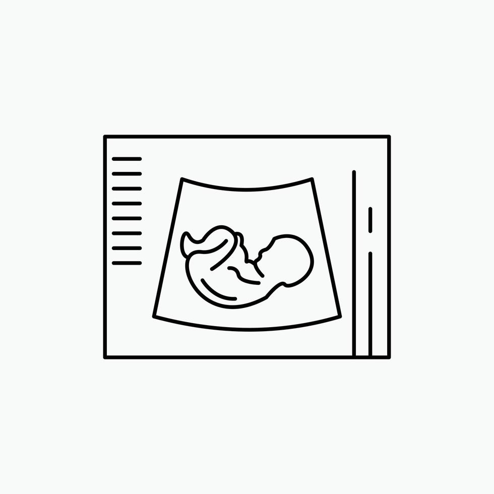 maternidad. el embarazo. sonograma bebé. icono de línea de ultrasonido. ilustración vectorial aislada vector