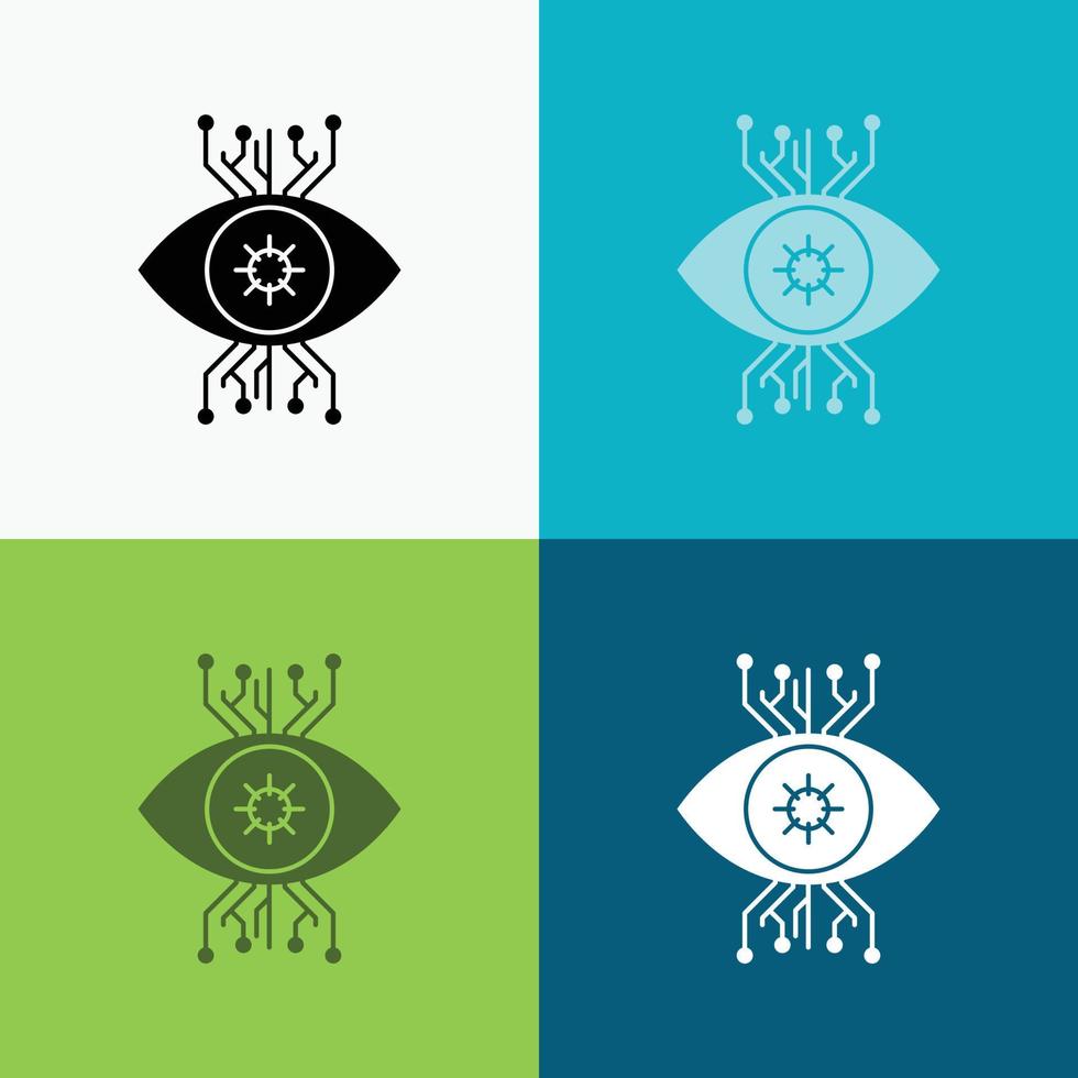 Infrastructure. monitoring. surveillance. vision. eye Icon Over Various Background. glyph style design. designed for web and app. Eps 10 vector illustration