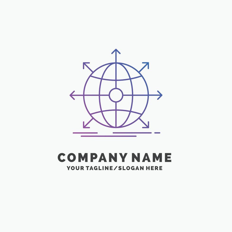 business. global. international. network. web Purple Business Logo Template. Place for Tagline vector