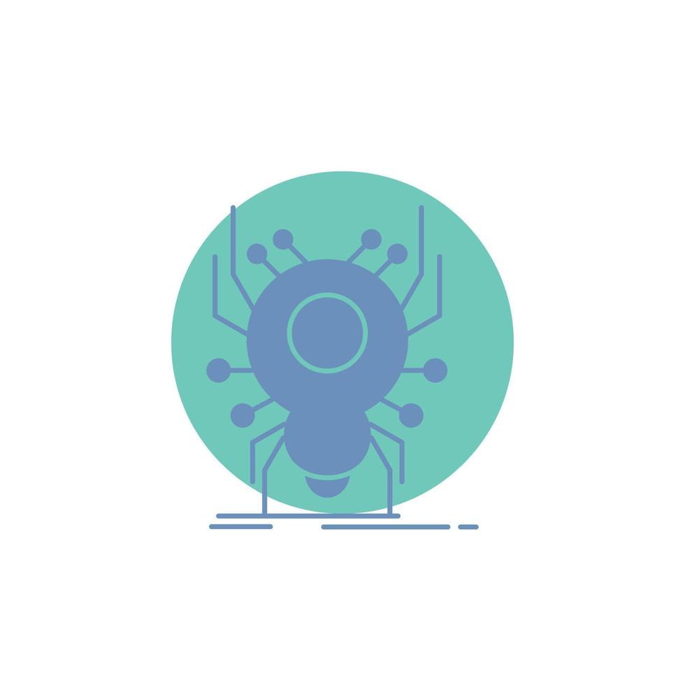 Bug. insect. spider. virus. App Glyph Icon. vector