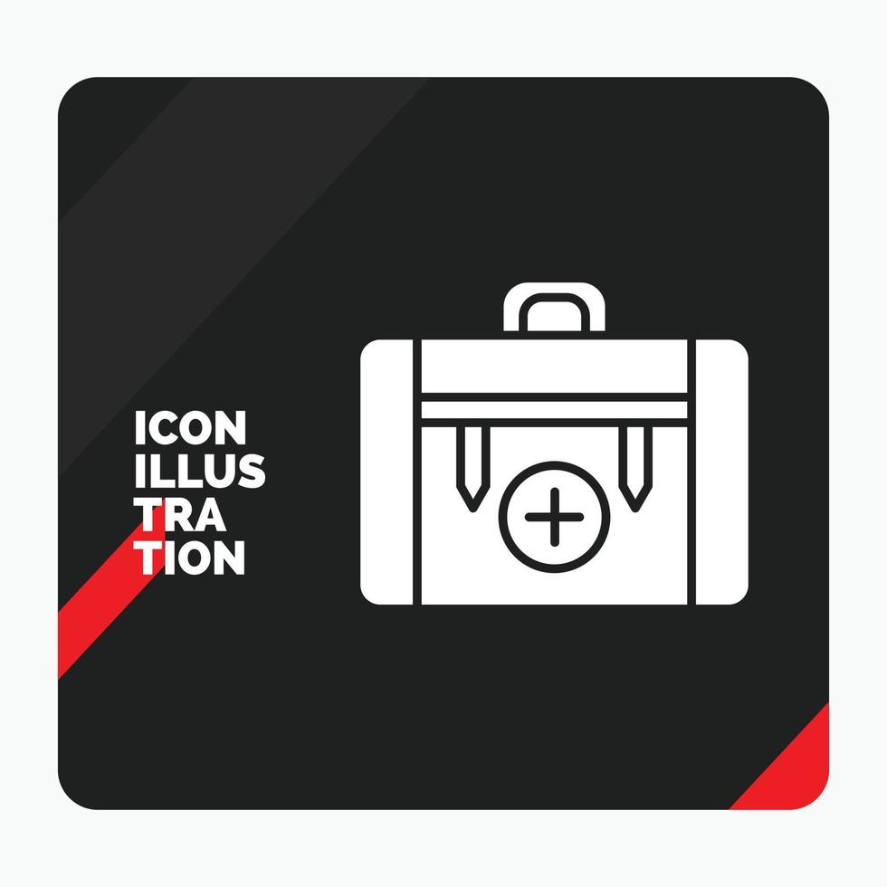 Red and Black Creative presentation Background for bag. camping. health. hiking. luggage Glyph Icon vector