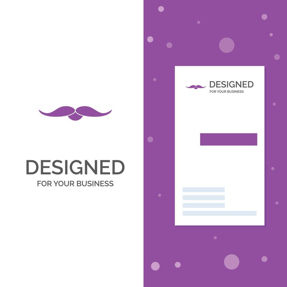 Business Logo for moustache. Hipster. movember. male. men. Vertical Purple Business .Visiting Card template. Creative background vector illustration