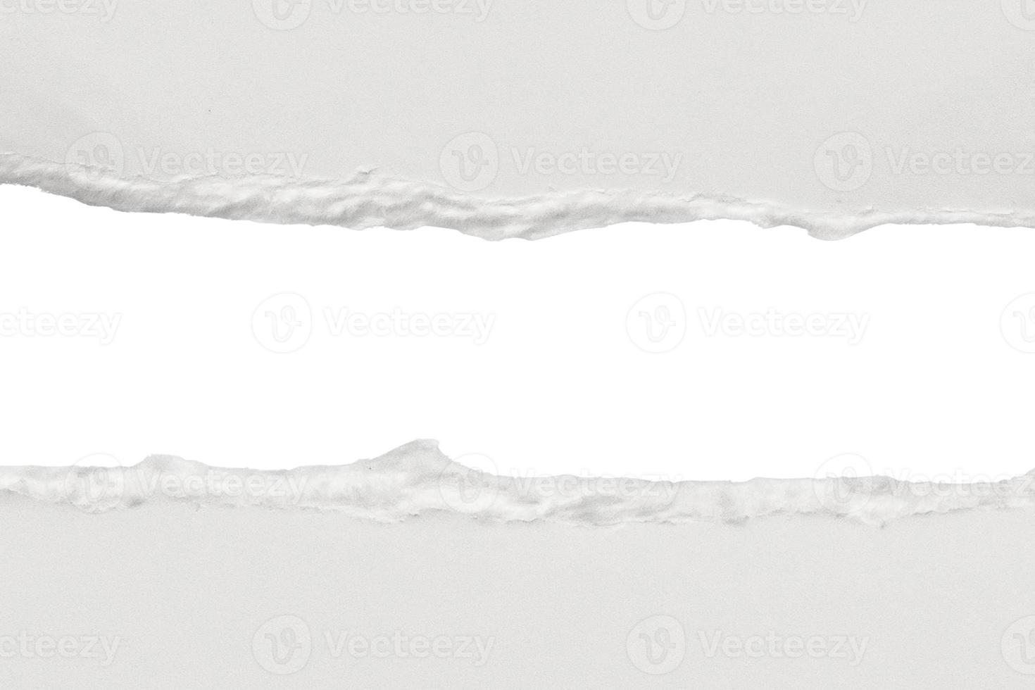 White ripped paper torn edges strips isolated on white background photo