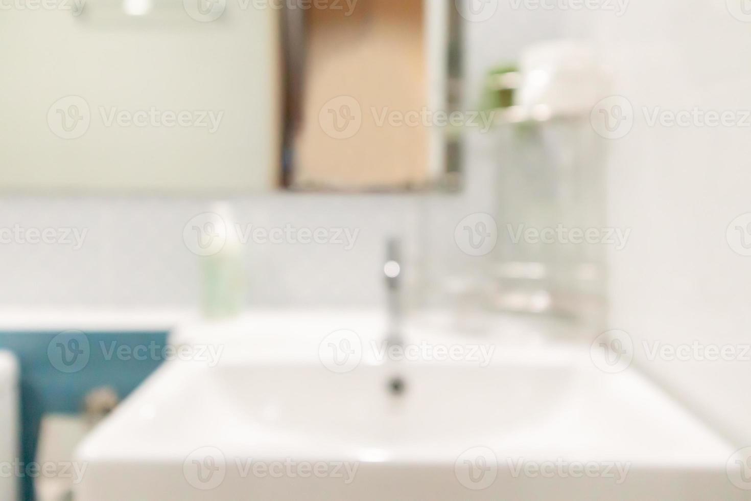 Abstract blur white sink and faucet bathroom interior background photo