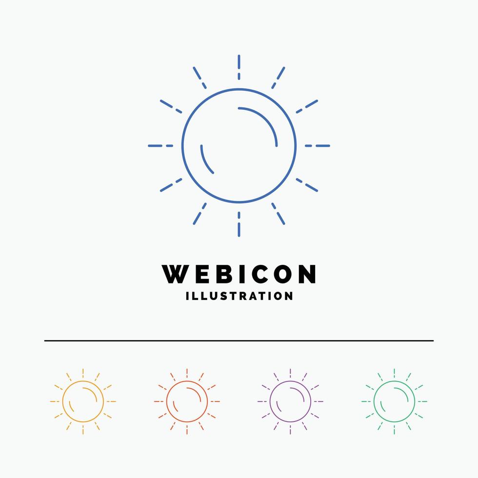 sun. weather. sunset. sunrise. summer 5 Color Line Web Icon Template isolated on white. Vector illustration