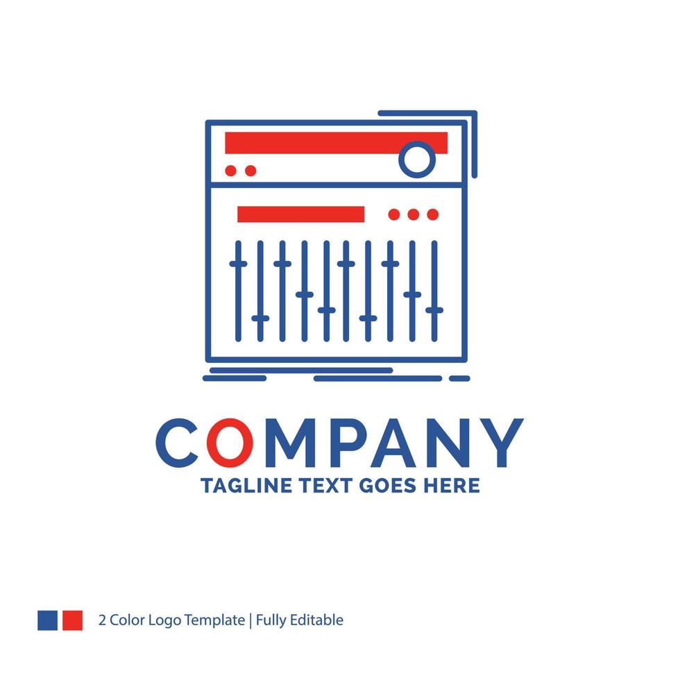 Company Name Logo Design For Control. controller. midi. studio. sound. Blue and red Brand Name Design with place for Tagline. Abstract Creative Logo template for Small and Large Business. vector
