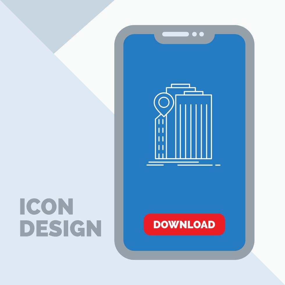 bank. banking. building. federal. government Line Icon in Mobile for Download Page vector