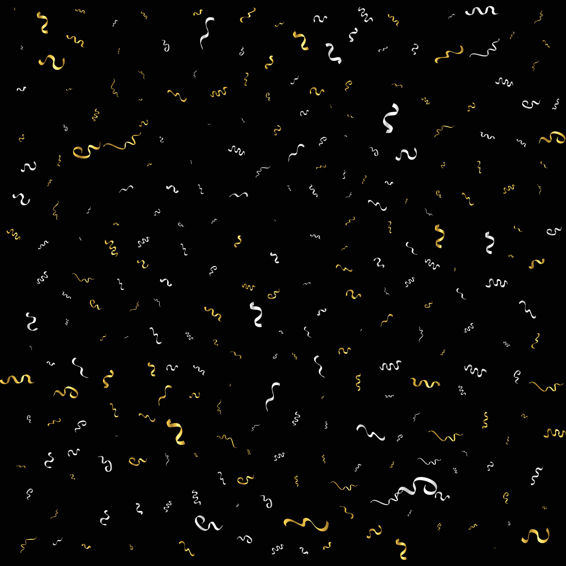 Gold Confetti Isolated On black Background. Celebrate Vector